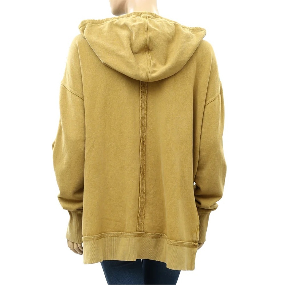 Free People FP Movement Only One Hoodie Jacket Top mustard green size Large - Picture 3 of 11